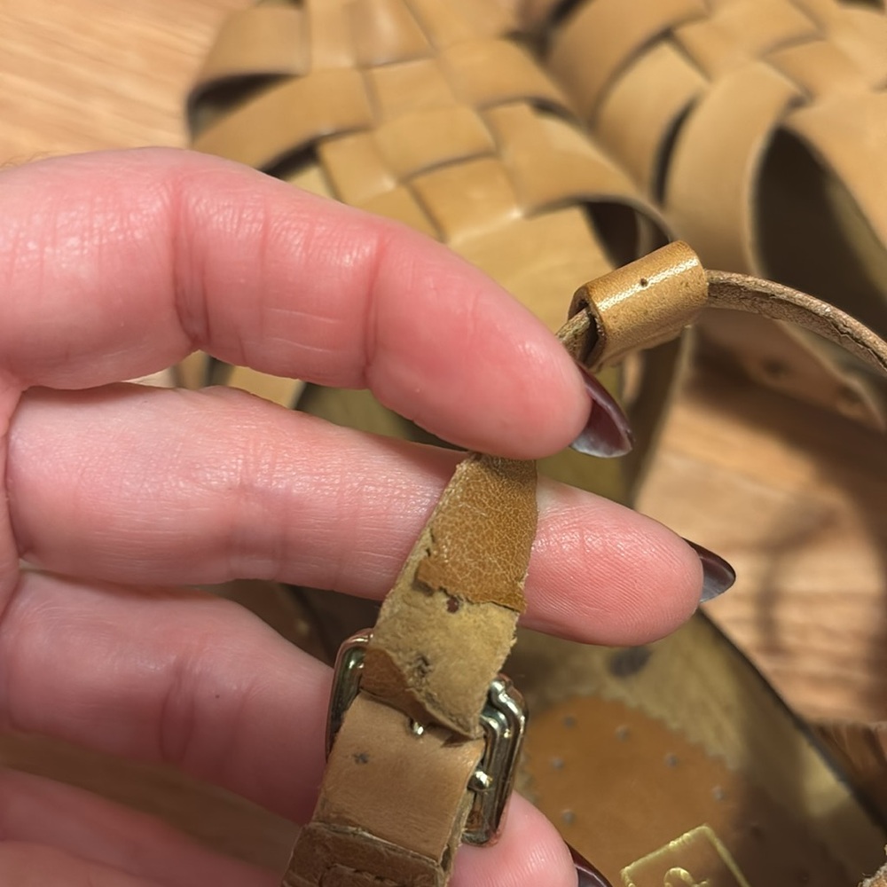 Topshop Tan Strappy Heeled woven Sandals - Picture 8 of 10